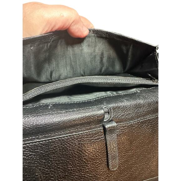 Vintage Bally wallet with multiple card slots black with brown trim Leather rare - Picture 7 of 16